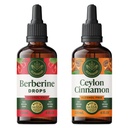 HERBAMAMA Berberine koos Ceylon Kaneeli tilgad - Bundle of Berberine Drops 4 fl oz & Cinnamon Drops 4 fl oz - Vegan, Non-GMO, Sugar & Alcohol-free - 2 Pack