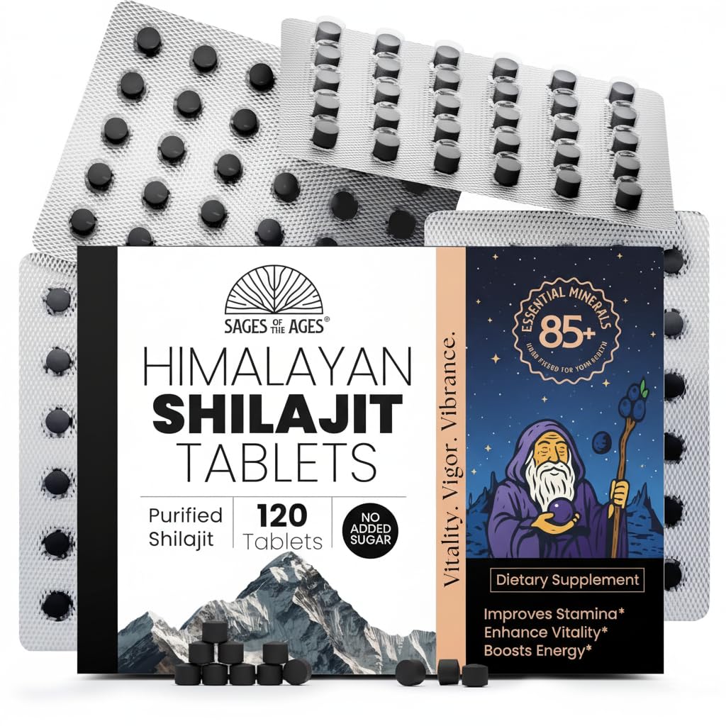 Himalayan Shilajit tabletid - puhas kuld-klassi Himaalaja ekstrakt - 200 mg igaüks, 120 Count - orgaaniline, Lab-testitud Fulvic Acid energia, vastupidavuse ja vitaalsuse toetamine meestele ja naistele