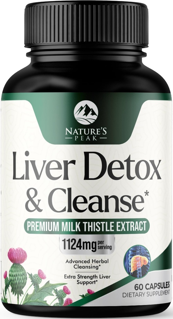 Maksapuhastus Detox & Remont - Piimaohakalisand seedimiseks ja immuunsuse terviseks - Ingveri juur, koliin ja Dandelioni juur - Taimne Maksatoetus koos silimariini, peedi ja artišokiga - 60 kapslit