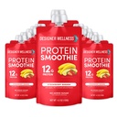 Disainer Wellness Protein Smoothie, tõeline puuvili, 12 g valku, madala süsivesikusisaldusega, null-lisatud suhkur, gluteenivaba, mitte-GMO, kunstlike värvide või maitsete puudumine, maasika banaan, 12 krahv