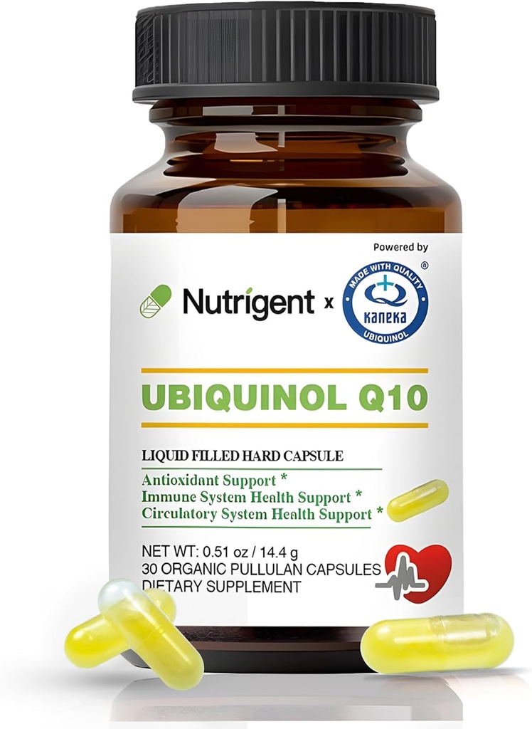 Ubikinol CoQ10 50 mg , vedelad täidetud orgaanilised kapslid , kõrge imendumisega koensüüm Q10 toidulisandid , südame tervise ja energia tootmise antioksüdant , 30 loend