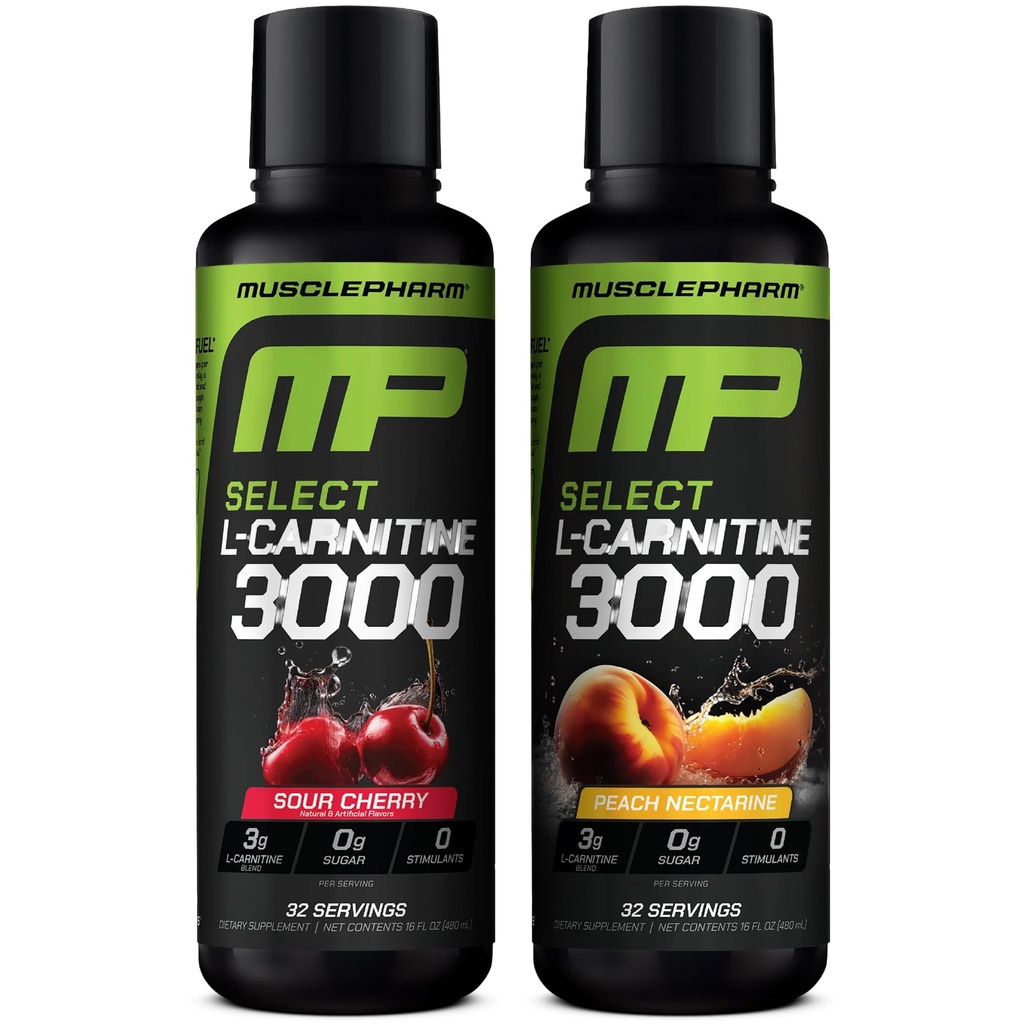 Lihased Pharm L-karnitiin 3000 - Ultimate Vedelik Täiendus Suure jõudlusega, Metabolism Ja Energia Boost (Sour Cherry & Peach Nectarine Maitsed)