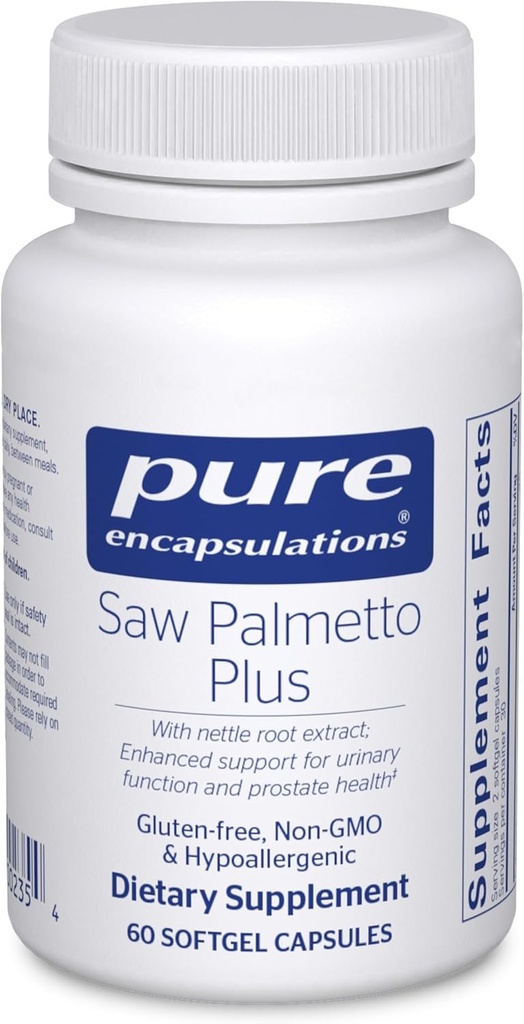 Puhtad kapslid Saw Palmetto Plus | koos nõgesjuure ekstraktiga, et toetada kuseteede funktsiooni | 60 Softgel kapslit
