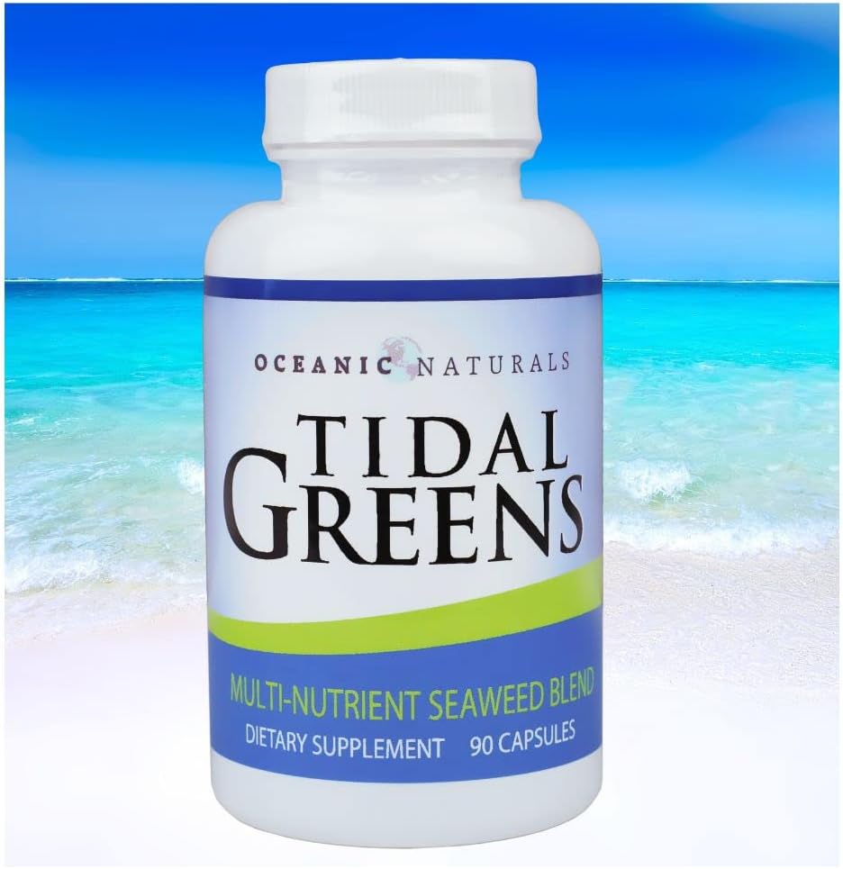 Tidal Greens Merevetikad Täiendus Looduslik joodi allikas - Immuunsüsteemi toetamine energia heaolu - 90 taimetoitlast kapslit