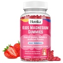 Magneesiumkummid lastele - Magneesiumtsitraat + Vitamiin B6 & D3 - Suurepärased maitsega lapsed Magneesium Calm Gummies närvi luu ja lihaste tervis lastele Heaolu, Vegan Maasikamaitse 60 Count