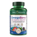 Puhtustooted OmegaBerry Fish Oil vitamiin D3 ja orgaaniline Acai - 1250mg kontsentreeritud molekulaarselt destilleeritud Ultra puhas Omega-3 kalaõli, 500mg DHA + 650mg EPA - 60 pehme geelid - 30 päeva pakkumine