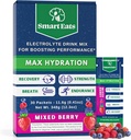 Smart Eats Electrolyte Powder - 1690 mg elektrolüüte, 9 olulist mineraali ja vitamiine, 5 antioksüdandit, kiire ja energilise hüdratsiooni, disainitud arstide poolt, < 1 Gram suhkur, hapu marjamaitse - 30 paketti