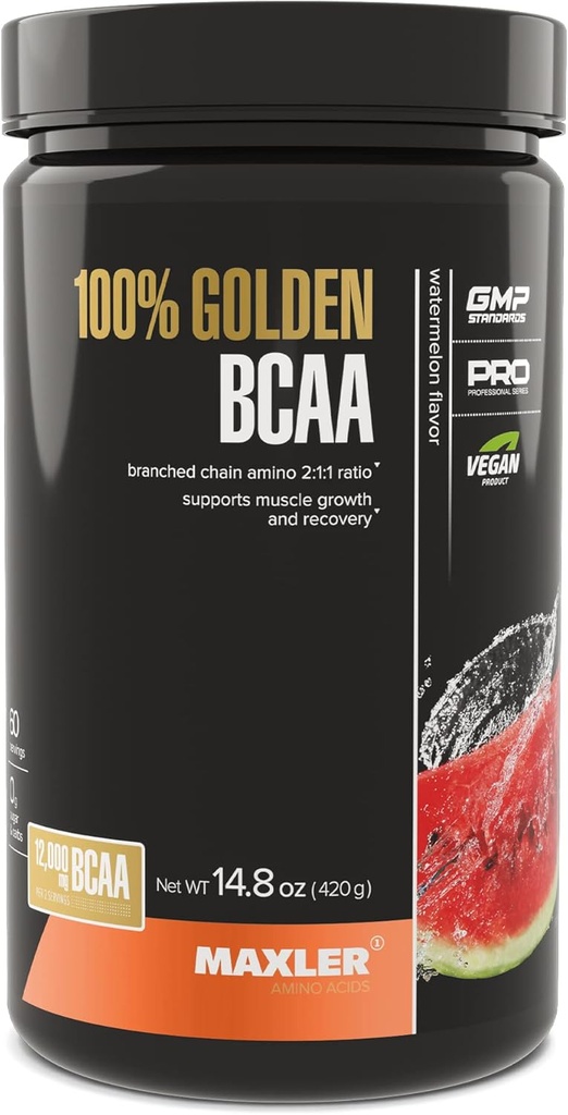 Maxler 100% Golden BCAA pulber - Intra & Post Treeningu taastamise jook kiirendatud lihaste taastamise ja Lean lihaste kasvu - 6 g Vegan BCAAs Aminohapped - 60 Servings - Arbuus