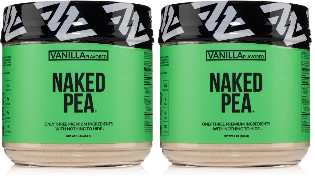 NAKED Vanilliherne valk isolaat Põhja-Ameerika põllumajandusettevõtetest, Ainult 3 koostisosa, Vanilla Vegan valk, Gluteenivaba, Sojavaba, GMO-vaba - 1LB (pakk 2)