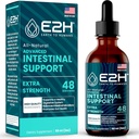 E2H Täiustatud soolestiku tugi - looduslik soolepuhastus ja seedetrakti puhastusvahend - Ussipuu ja musta kreeka pähkli ekstrakt - Non-GMO, Vegan - 2 Fl Oz