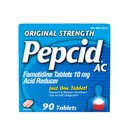 Pepcid AC originaal tugevusega kõrvetiste leevendamise tabletid, OTC meditsiin ennetab ja leevendab kõrvetisi happe seedimise ja hapu kõhu tõttu, 10 mg Famotidiinhappe vähendajat, kiiretoimeline, 90 ct