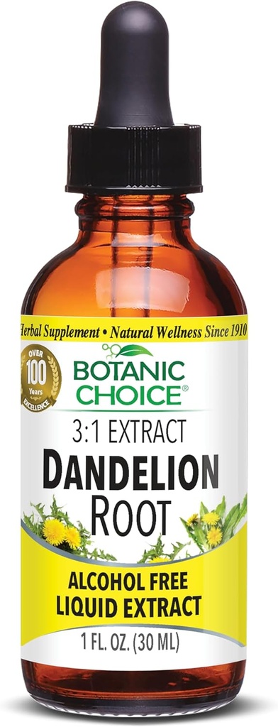 Botaanikavalik Dandelion Juur, Alkoholivaba Vedelik Ekstrakt-Traditsiooniline Maksa Tervise Tugi, Puhasta toksiine, Aid Digestion-1 Fluid Ounce