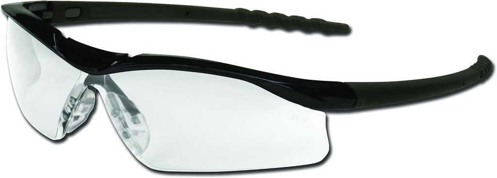 MCR Safety DL110AF Dallas Safety Glass koos poolitatud musta raami ja selge anti-Fog läätsed