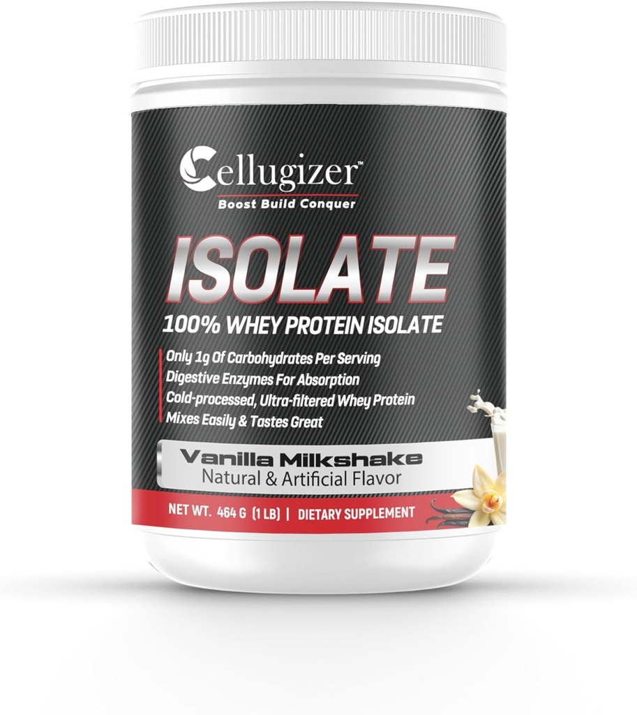 Tsellugizer 100% vadak isolaat 1lb, Vanilla I 25g valk, kiire seedimine I 0g suhkur, madal süsivesik