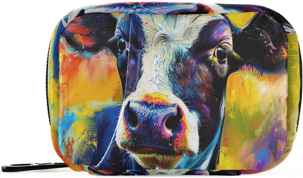 Pill Box Fun Cow 7 Day Pill Case Travel Pill Korraldaja kott Zipper Portable Weekly Vitamin Medicine Supplement Hoidja kott
