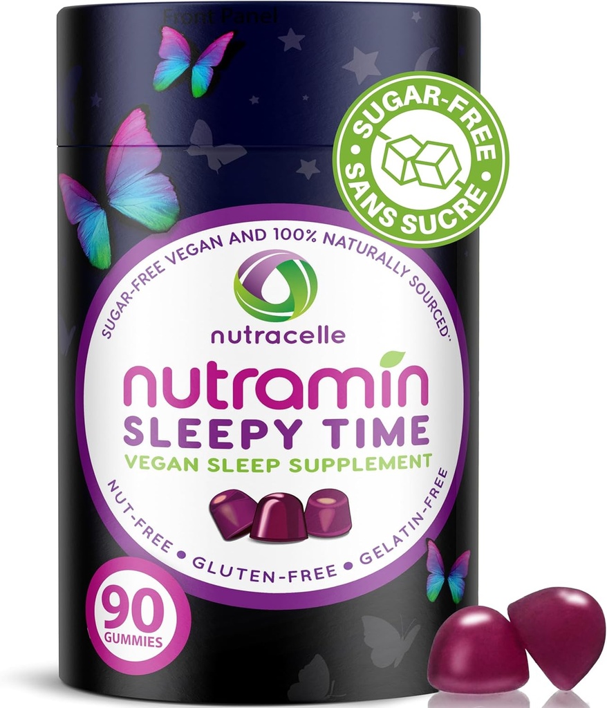 Nutramin Sleepy Time Gummy: Vegan, suhkruvaba, looduslik melatoniin 5mg pikemaks sügavamaks uneks - ei ole järgmise päeva Grogginess, harjumuste moodustamine maitsev ja ravimivaba allergia - ohutu taimsed unekummid