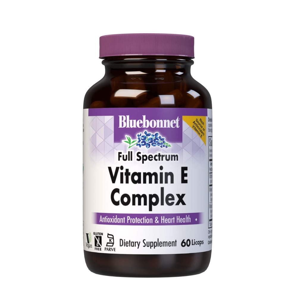 Bluebonnet Natural Full Spectrum E-vitamiini kompleks - 60 Licaps