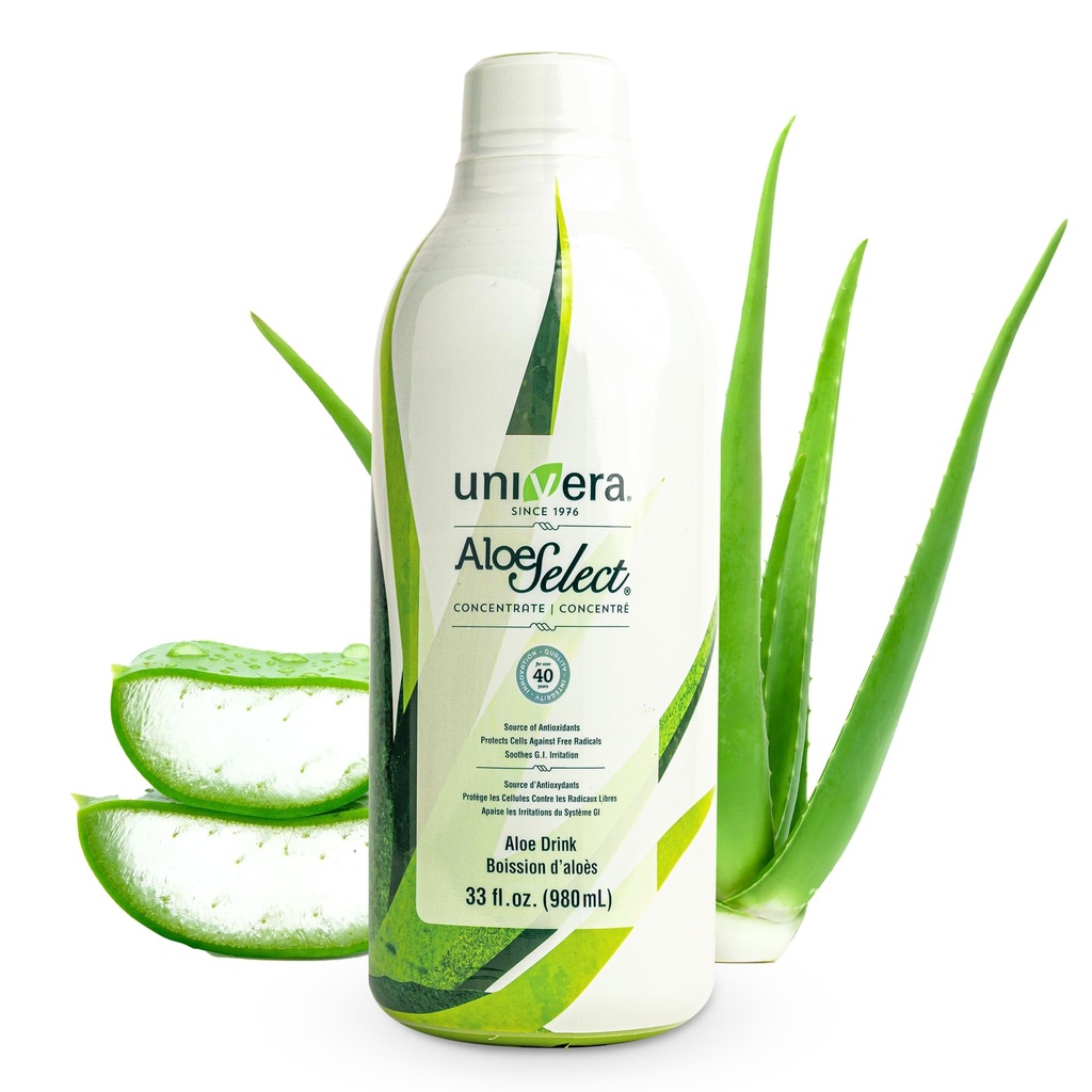 Univera Aloe Vera mahl, Preminum Orgaaniline Aloe Vera, 10% polüsahhariidide säilitamine, seedetrakti ensüümid soolestiku tervise jaoks, immuuntoetus ja soolestiku tervis, Aloe maitse - 30 päeva pakkumine (33 fl oz)