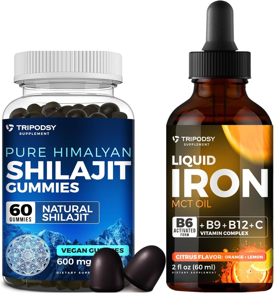 Ultimate Health Bundle: Vedel Raualisand & Puhas Himaalaja Orgaaniline Shilajit Gummies Naistele Ja Meestele - Mitte-GMO, Vegan, Looduslik Energia Ja Immune Support - 60 Gummies & 30 Servings