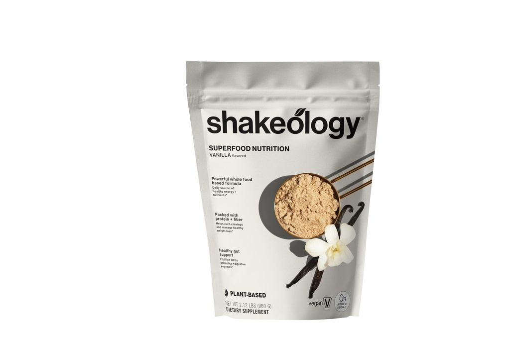 Shakeology 0g Added Sugar Plant Based Protein Powder Blend, Gluten-Free Shake with Vitamins and Minerals – Helps Support Healthy Weight Loss, Lean Muscle, Gut Health – Vanilla, 30 Servings