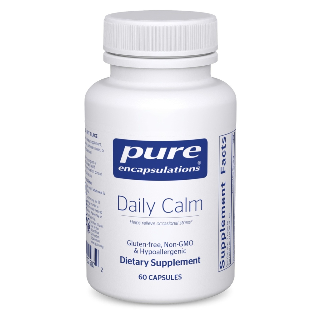 Puhtad kapslid Igapäevane rahulikkus - Vegan Stress & Sleep Support Supplement - Sisaldab Ashwagandha, Saffron, GABA & L-Theanine - Mitte-GMO, Sojavaba & Gluteenivaba - 60 kapslit