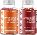 Vitamatic Magnesium & Apple Siider Äädikas Gummies - 60 Vegan Loe Igaüks