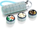 Zannaki Metal Bling Pill Korraldaja, Reisi veekindel Nädala Pill Box, Kaasaskantav Suur Alumiinium Alloy Pill Case Container, BPA Tasuta 7 päeva Meditsiini Korraldaja Hoidja Vitamiin, Kalaõli, Täiendus