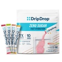 DripDrop Sugar Free Hydration Packs - Zero Classic Variety Pack - Single Serve Electrolytes Powder Drink Mix - Sidrunlubja, Arbuus, Virsik, Passion Fruit - Non-GMO, Gluteenivaba, Vegan - 32 Stics