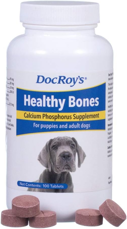 Elustamine Animal Health Doc Roy's Healthy Bones - Kaltsiumfosfori täiendus - koertele ja kutsikatele - 100 ct tabletti