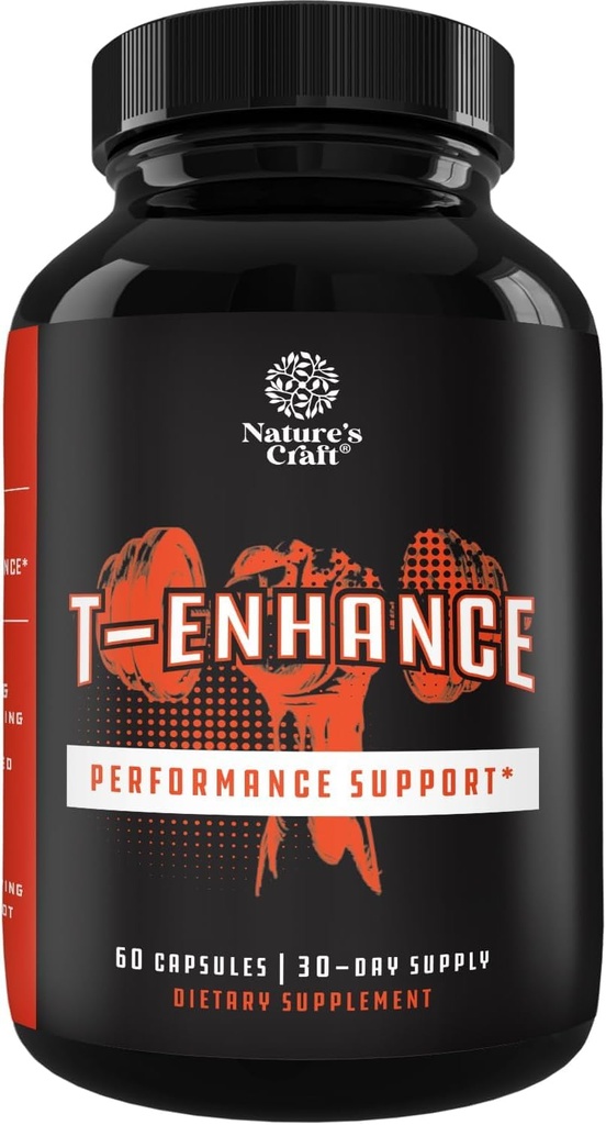 Testosterone Supplement for Men - Testosterone Booster for Men with Horny Goat Weed, Maca Root, Tongkat Ali & Tribulus Terrestris - Energy Support, Performance Enhancer, Muscles Building - 60 Count