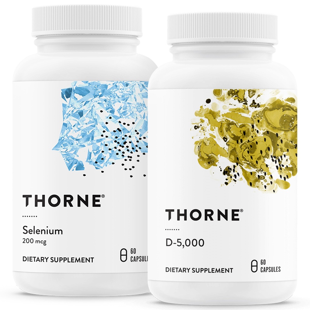THORNE - Antioksüdant & Wellness Bundle - Selenium & Vitamiin D-5000 - toetab kilpnäärme tervise ja immuunsüsteemi funktsiooni - 60 serveerimist