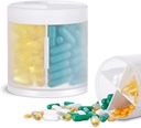 Ekstra suur täiendus Korraldaja 4 koosseisu Lihtne avatud pillid Dispenser igakuine meditsiin Vitamiinid Korraldajad Ladustamine Pill pudelid, läbipaistev
