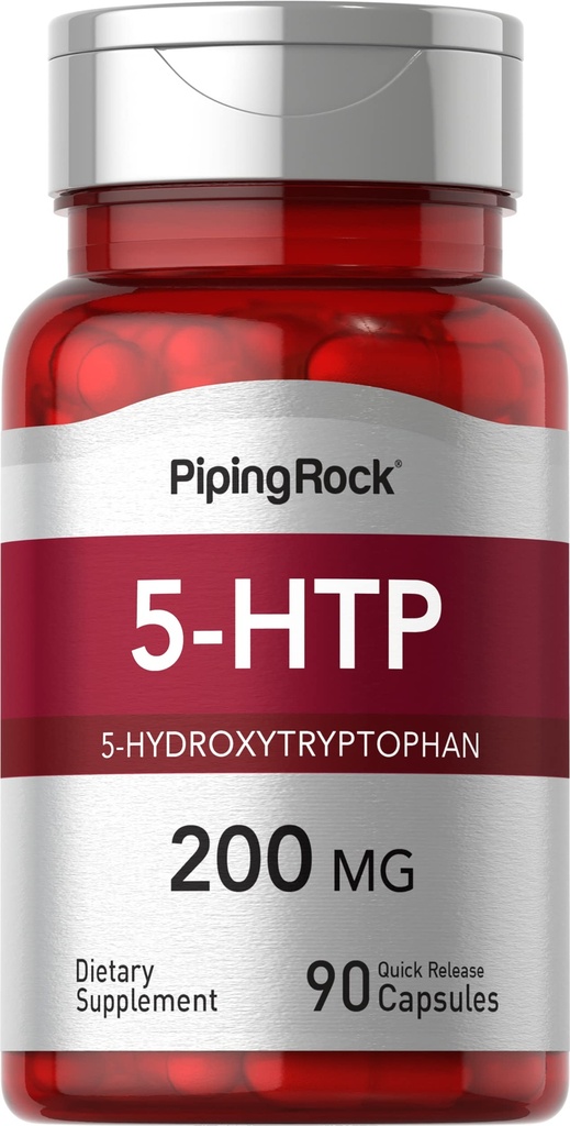 Piping Rock 5-HTP Supplement | 200mg | 90 Kapslid | 5-hüdroksütrüptofaan | Griffonia Simplicifolia Extract | Non-GMO, Gluteenivaba