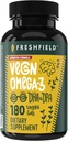 Vegan Omega 3 DHA: vetikaõli, kõige rohkem läbi vaadatud, karrageenivaba, jätkusuutlik, testitud, ilma raskemetallideta, kalaõlilt, taimepõhine oomega. Toetab südant, aju, liigeste tervist w / DPA