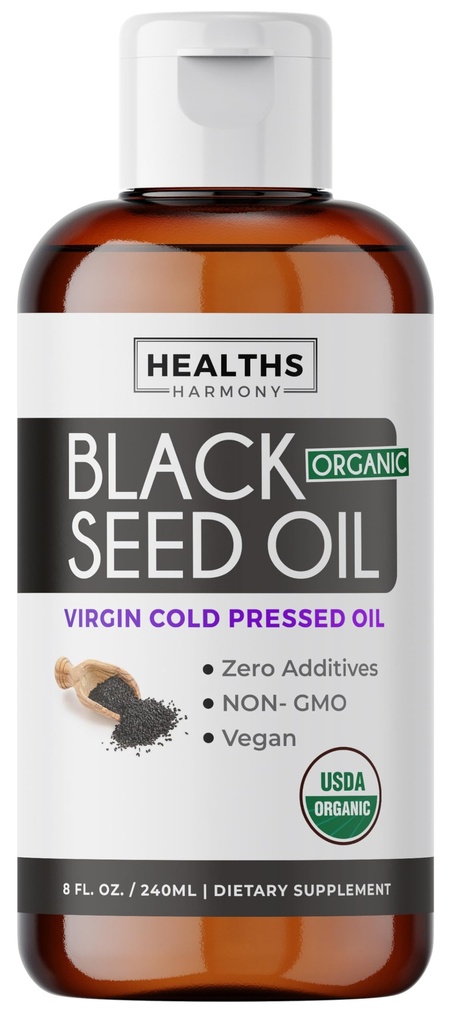 USDA Orgaaniline Black Cumin Seed Oil Vedel (8 fl oz) Premium Külmpressitud Nigella Sativa Tootmine Puhtalt - Antioksüdandi Lisand - Vegan, Gluteenivaba, & Non-GMO (Pillide või kapsliteta)