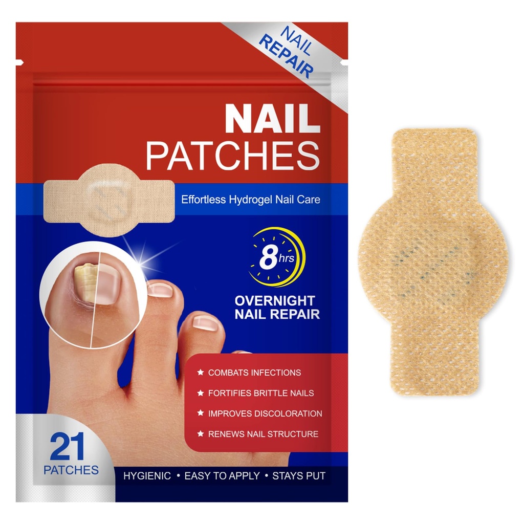 Nail Patches – 21pcs Toenail Treatment Extra Strength for Damaged, changtengUK Discolored Nails – 8-Hour Nail Patch for Brittle Nail Strengthening, Safe for Sensitive Skin, Easy to Apply