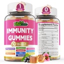 10 in 1 Immune Support Supplement Gummies, w / Echinacea, Elderberry C-vitamiin ja tsink, Selenium, D3-vitamiin 5000 IU, magneesium, igapäevane immuunvõimendaja multivitamiin, antioksüdant luu energia, 1 pakend