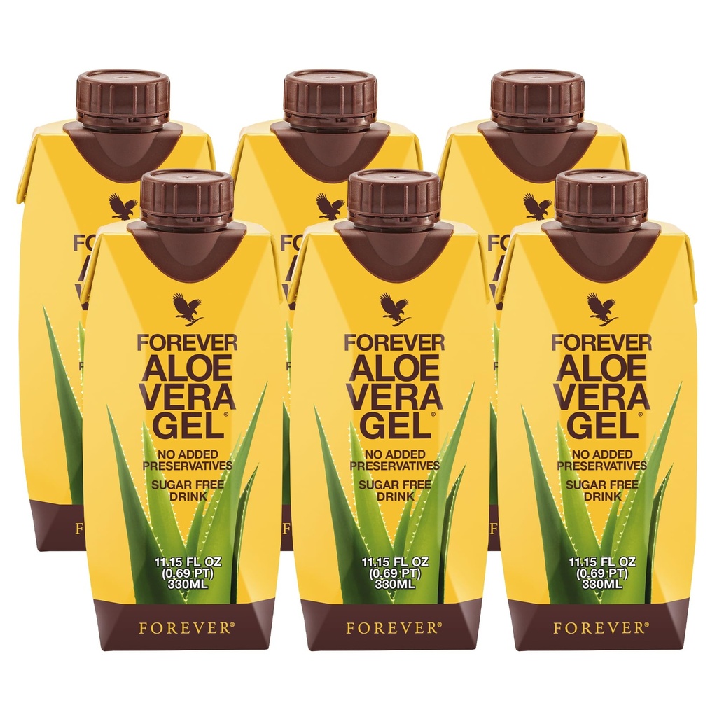 Forever Living - Aloe Vera Gel - 99,7% Puhas sisemine leht Aloe Vera mahl - säilitusainevaba - 11.15 fl oz (pakk 6)