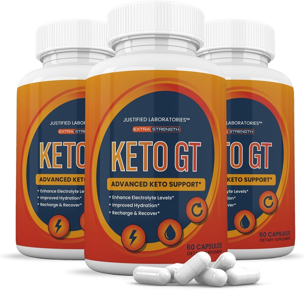 Põhjendatud Laboratories (3 Pack Keto GT Keto Pills 1275MG Uus ja täiustatud valem Sisaldab Õunasiidrit Äädikat Ekstra Neitsioliiviõli Pulber Roheline Teeleht 180 kapslit