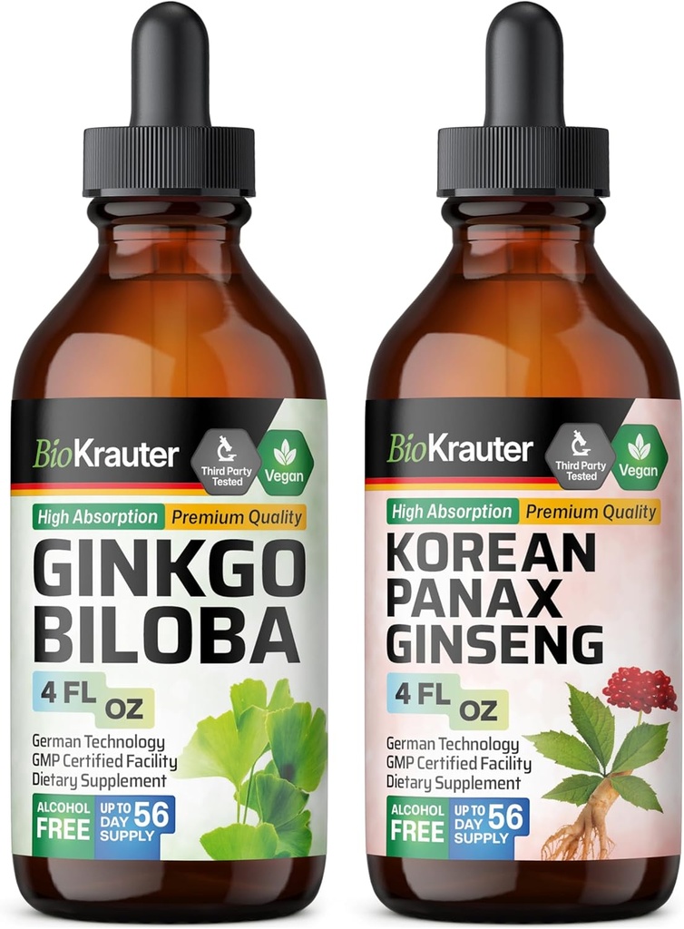 BIO KRAUTER Ginkgo Biloba Tinktuur 4 Fl. Oz... Ginseng Tinktuur 4 Fl. Oz.