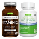 Igapäevane D3-vitamiin + tsinkkompleks taimetoitlane Bundle, 365 2000iu D3-vitamiini tabletid + 25mg kelaaditud tsinkpikolinaat & bisglütsinaat vasega, autor Igennus