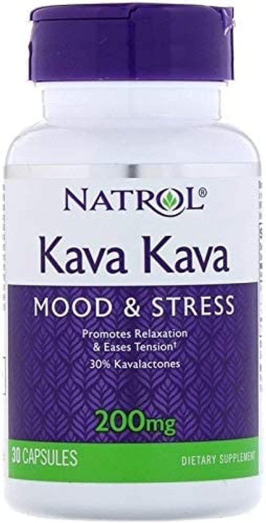 Natrol Kava Kapsel, 200 Mg - 30 pakendi kohta - 3 pakendit juhu kohta.