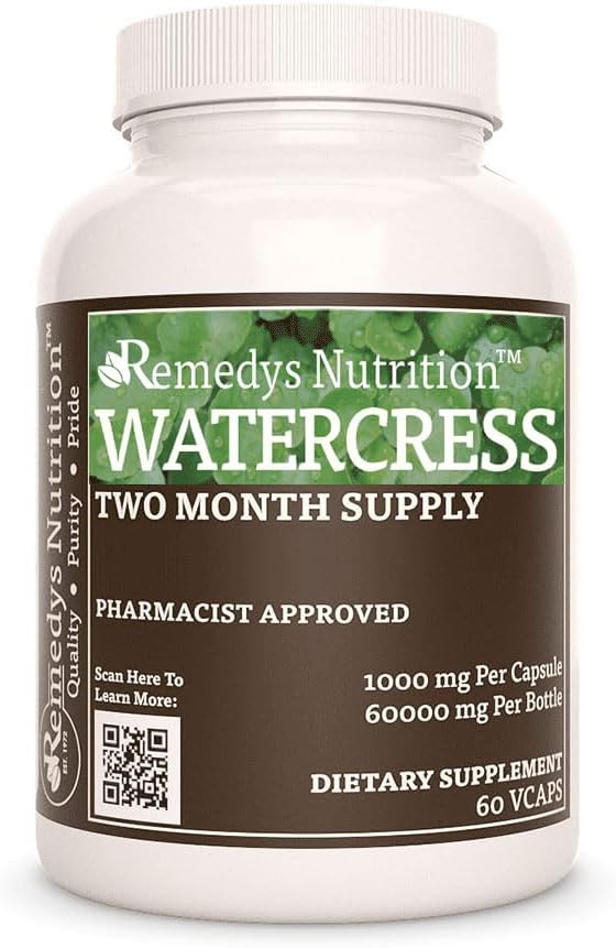 Remedy toitumine Vesikress | 1000 mg, 60 Vegankapslit Taimne toidulisand | Kahe kuu pakkumine