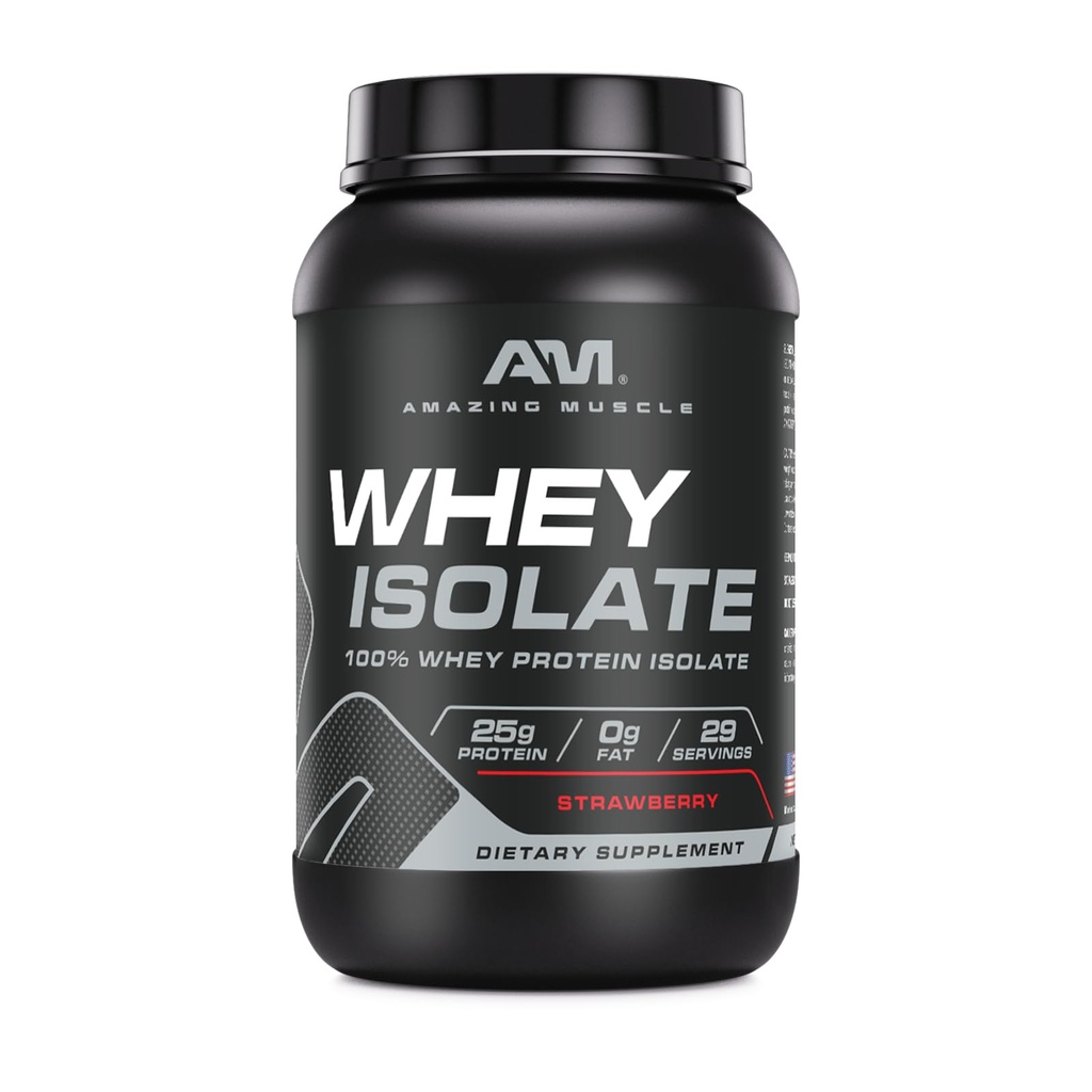 Amazing Lihasvadaku valk Isolaatpulber | 25 Grams Protein Per Serving | 100% vadaku isolaat | Zero Fat | Valmistatud USAs (2 Lb, Maasikas)