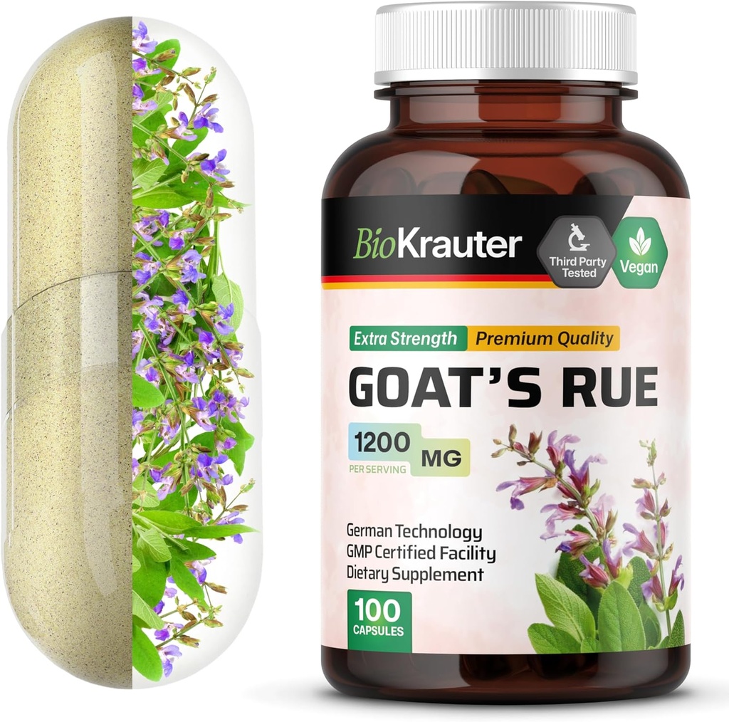 BIO KRAUTER Kitsede rue laktatsiooni tugikapslid 1200 mg - 100 loend - Kitsede rue kapslid - looduslikud rinnaga toitmise lisandid