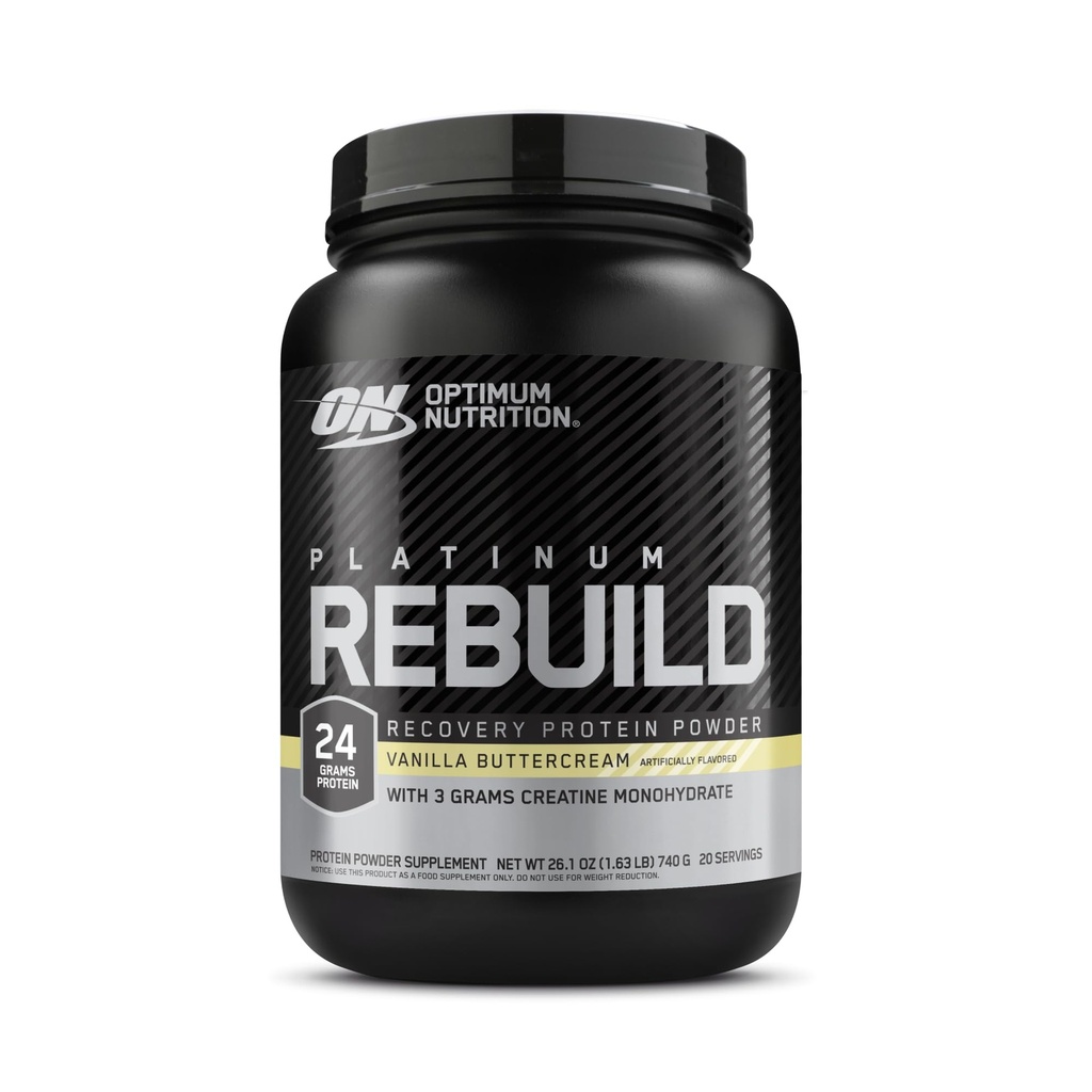Optimum Nutrition Platinum Rebuild, Premium Platinum Blend valgupulber kreatiiniga, Vanilla Buttercream, 20 Servings