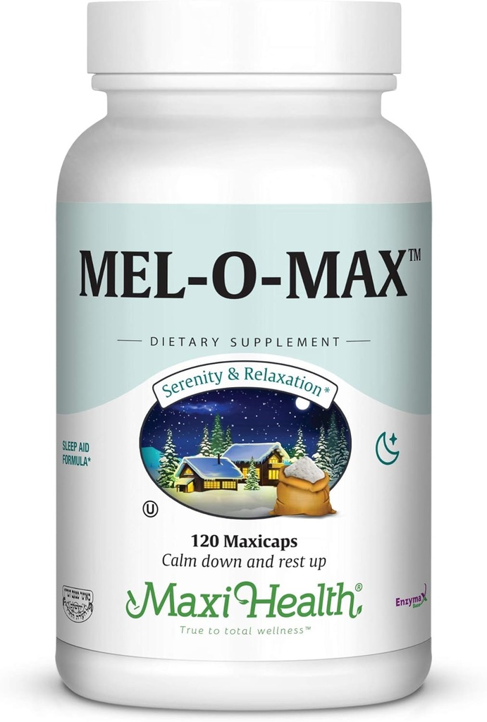 Maxi Health Mel-O-Max - melatoniin - Valerian Juur - Sleep Aid - 120 kapslit - Kosher