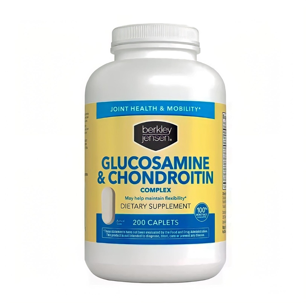 Berkley Jensen Glükosamiin Chondroitin MSM Boswellia kompleks - kolmekordne tugevus Täiustatud toidulisand liigeste, sidemete, kõõluste, luude, sidekoe tugi, 200 kapslit (pakk 1)