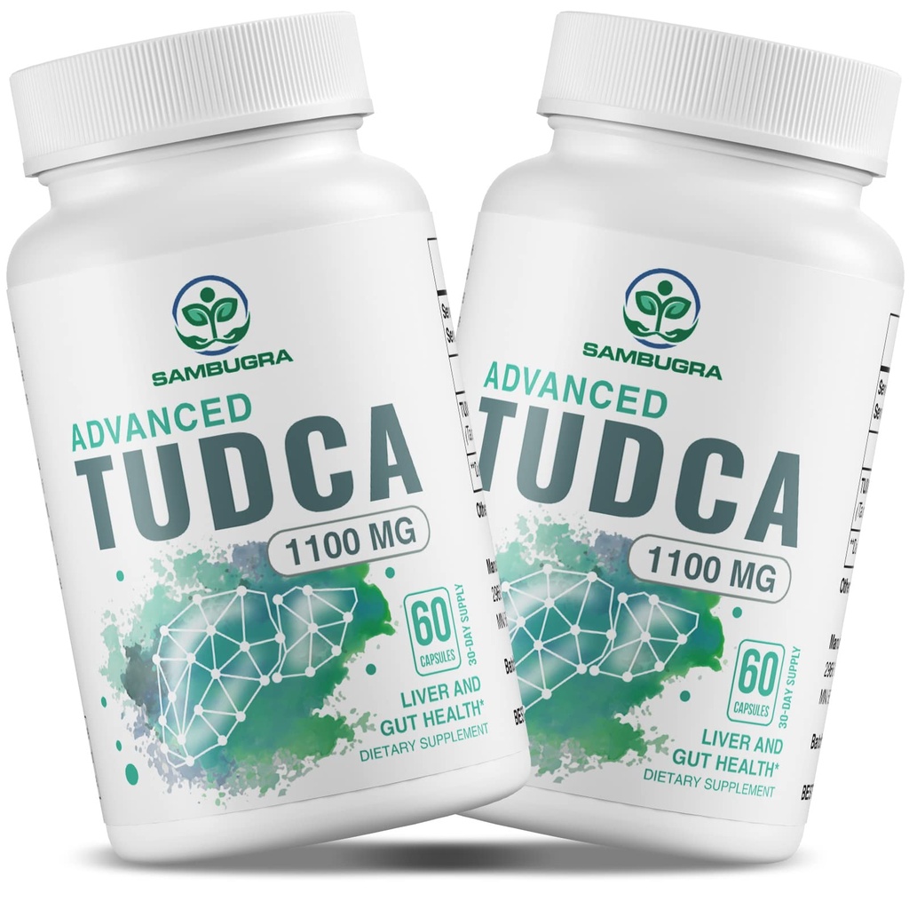 Sambugra TUDCA Maksalisandid 1100mg, 3. osapoole testitud Ultra Tugevus Salt TUDCA lisand, Maksatoetus Detoxi puhastamiseks ja parandamiseks, 120 kapslit