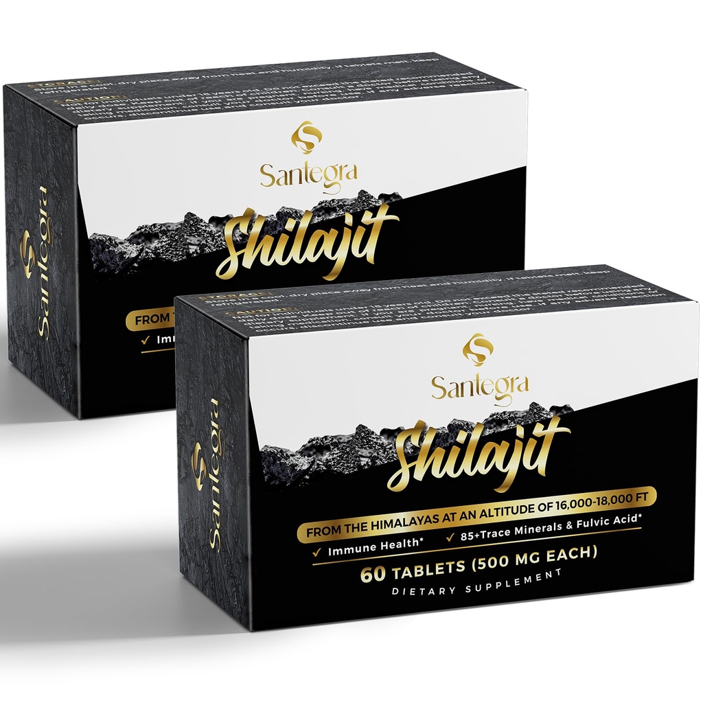30 000 MG Shilajit tabletid, 100% Shilajit Pure tabletid naistele ja meestele, Himalayan Organic, Fulvic Acid & 85+ Trace Minerals, Vaigu toidulisand energia ja immuunsüsteemi, 120 loeb